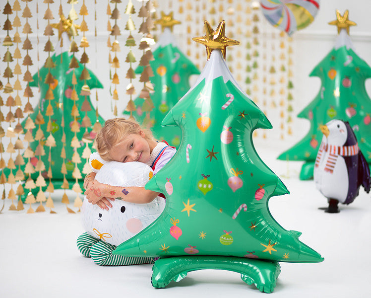 Staande kerstboom folie ballon - 94 cm