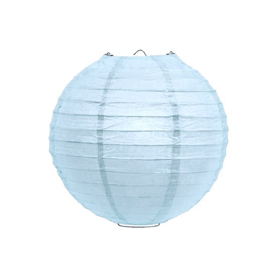Lichtblauwe lampion rijstpapier 20 cm