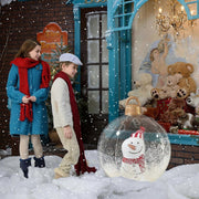 Grote kerstbal doorzichtig 60 cm - Sneeuwpop erin