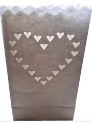 Candle bag Hartjes - 10 grote kaarszakken
