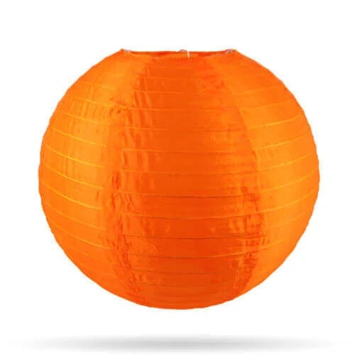 Oranje buitenlampion - 25 cm - weerbestendig nylon