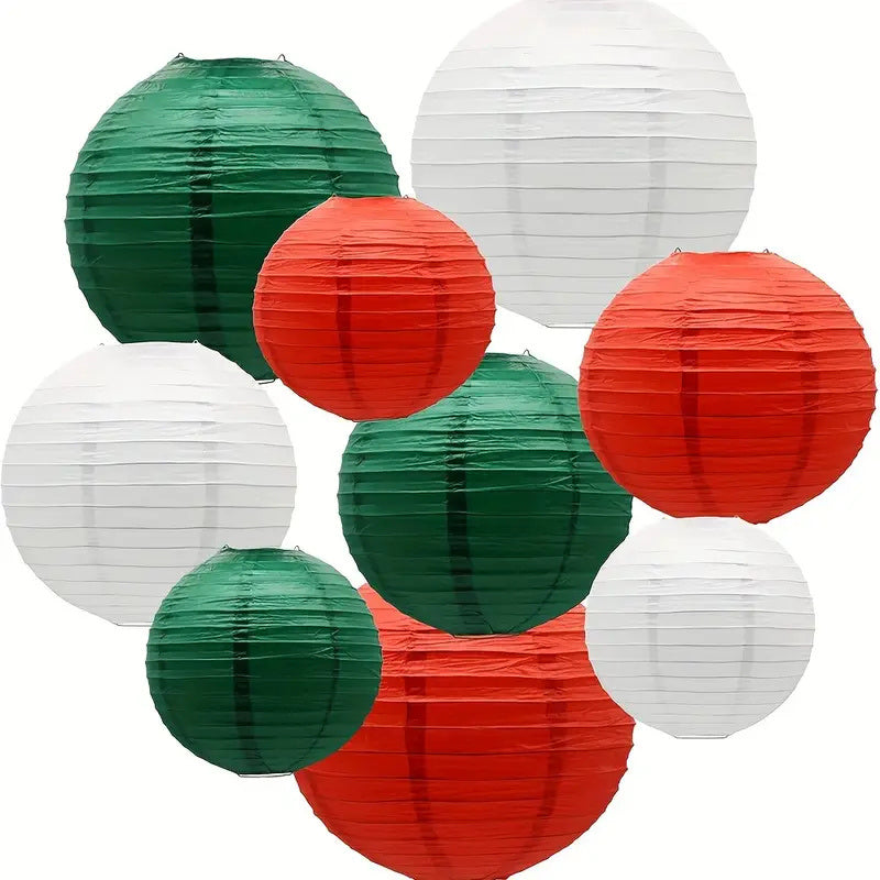 Lampionpakket 100 stuks - lampionnen kerstkleuren rijstpapier