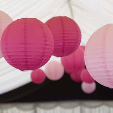 Fuchsia roze lampion rijstpapier 50 cm