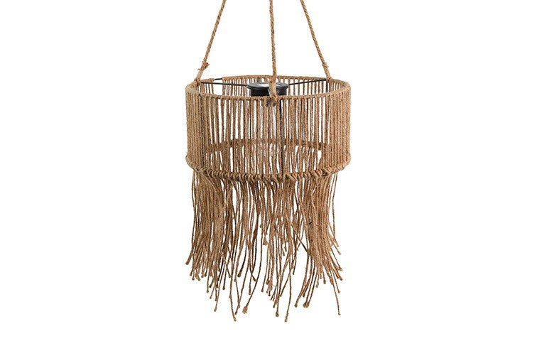 Grote jute hanglamp Tobias boho stijl - Zonne-energie
