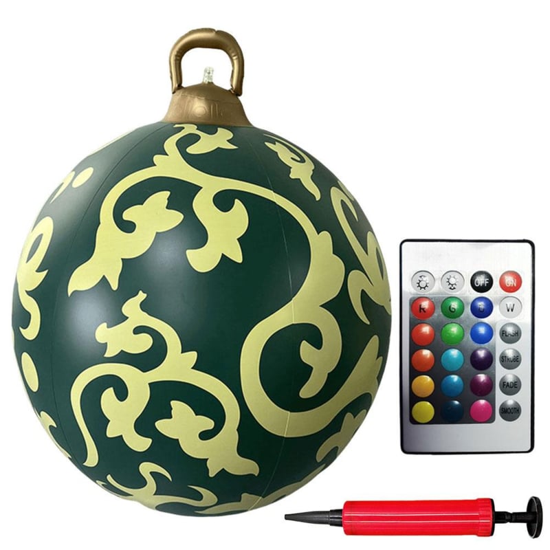 Grote kerstbal groen - met ledverlichting