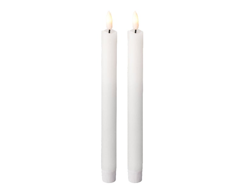 Set van 2 witte LED dinerkaarsen met timer