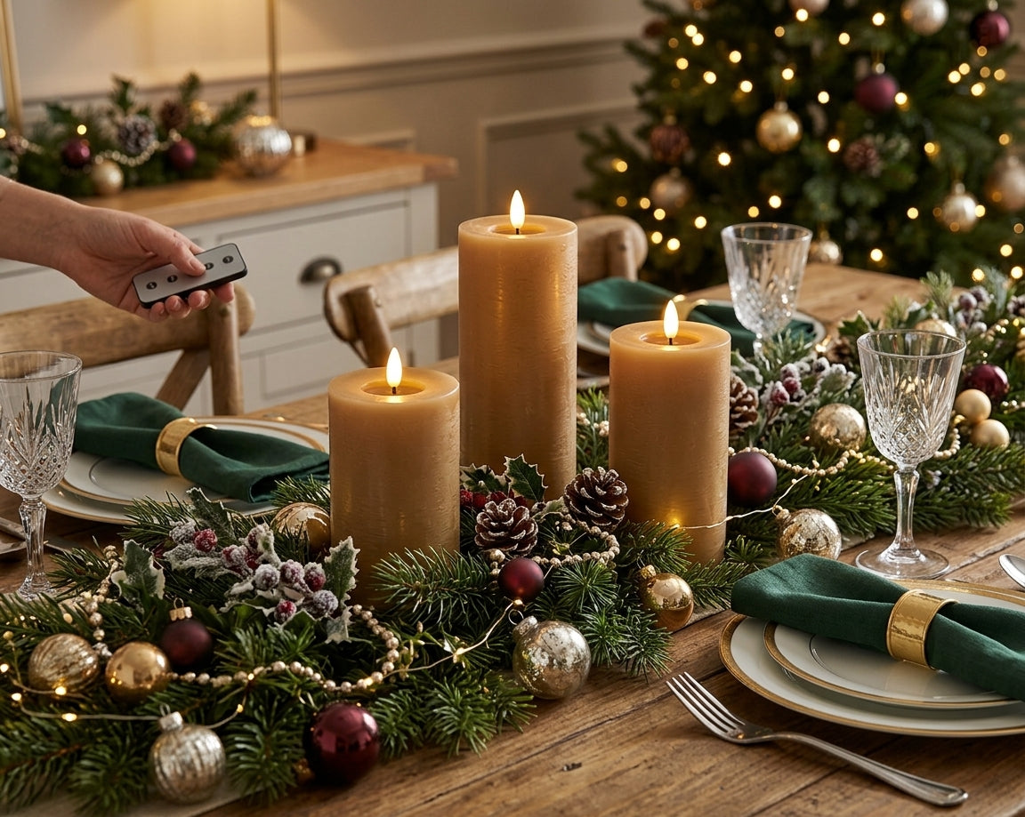 Goud bruine LED Kaarsen kerstdecoratie op tafelverlichting